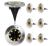 Beihre Luci Solari da Giardino, 8 Pezzi 8 LED Faretti Sepolta Solari a Led da Esterno, Lampade Solare da Terra IP65 Impermeabile per Cortile Prato Vialetto Scala Paesaggio