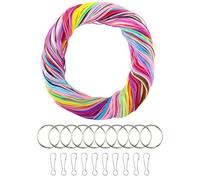 Beihre Scoubidou Fili, 200PCS Colorful Scooby Doo Fili Plastica, Scooby Doo Fili Tessuto Scooby Doo Filo Intrecciato con Accessori per La Realizzazione di Bracciali Pendenti Collane Portachiavi