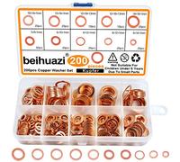 beihuazi® Anelli di tenuta in rame, 200 pezzi, per olio motore auto (M5 M6 M8 M10 M12 M14)