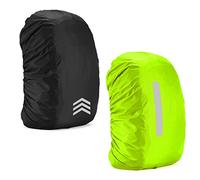 BEIIEB 2 coperture per Zaino Riflettenti, Copertura Antipioggia Elastica con Strisce Riflettenti, Copertura Antipioggia per Borsa da Scuola, Adatta per Il Campeggio all'aperto e l'escursionismo.