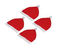 BEIJIALY 4 Pezzi Cappello di Babbo Natale Copri Poggiatesta per Auto, Decorazione Natalizia per Auto, Cappello da Babbo Natale Cappellino per Vacanze Natalizie Copri Poggiatesta Seggiolino Auto Decora