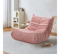 BEIJIALY Pouf divano da pavimento, divano lazzy, sedia da pavimento con schienale, sedia da pavimento imbottita, sedia a sdraio, pouf, poltrona da lettura per casa o ufficio (rosa)