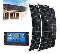 BEIJIAYI Kit Pannello Solare 1000 Watt Sistema off-Grid 2 Pezzi Moduli Solari Fotovoltaici Monocristallini 500w, Modulo Solare Flessibile con Cavo Ricarica per Batterie Camper Auto Barca