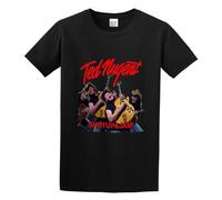 Beijili Men's Round Neck T-Shirt Ted Nugent ShutUp And Jam Tour 80S Custom Double Stitch Sleeves And Hem Black XL