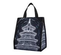 Beijing Tiantan - Borsa termica per il pranzo, per donne e uomini, riutilizzabile, grande borsa termica a tenuta stagna, pieghevole, portatile, per lavoro, campeggio, picnic