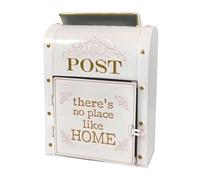 BeiJingYZ Cassetta Postale da Parete in Ferro Battuto con Vernice da Forno in Rilievo, Cassetta della Posta Decorativa Rustica da Giardino per Casa, Villa, Rosa Chiaro, 26 * 12 * 35 cm