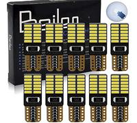 BeiLan 10pcs T10 LED W5W Lampadine 5-SMD 5050 auto Cuneo DC12V Luci bianche luminoso eccellente Luci ricambio per interni auto Lampadine del cruscotto Luci targhe 2825 175 192 168 194 501 (4014 White)