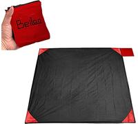 BeiLan Coperta Mini Pocket picnic bene durevole Leggero sabbia impermeabile, a prova Beach Camping Mat viaggio con il sacchetto portatile per attività all'aperto (150 * 180cm, Nero e Rosso)