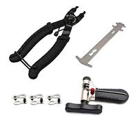 BeiLan Kit di Attrezzi per la Riparazione di Bici,Attrezzo della Catena della Bici+Catena Pinza+Calibro a Catena+Master links, Kit Riparazione Bici per Riparazione della Bicicletta
