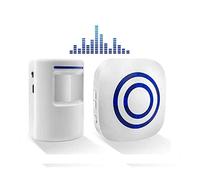 BeiLan Kit elettronico per campanello senza fili con 1 ricevitore plug-in e 1 rilevatore di movimento PIR Sensore 3 livelli di volume e 38 allarme suoneria visitatore Inteligent Ringtones