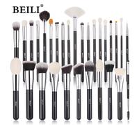 BEILI Goat Makeup Brush Set pennelli per trucco ombretto fondotinta professionale Blending sopracciglio Fan Blush brosse maquiagens