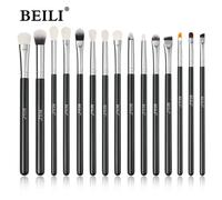 BEILI Nero 10-19 Pezzi Pennelli per trucco occhi Set Capelli sintetici naturali Ombretto Miscelazione Eyeliner Dettaglio Pennello cosmetici Murahсkolтика