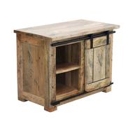 BEILY - porta tv legno di mango 1 anta scorrevole