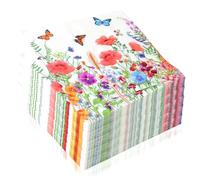 BEIMEIII Confezione da 100 tovaglioli di carta con fiori Tovaglioli rosa vintage Tovaglioli con motivi floreali per feste di compleanno primaverili, matrimoni, celebrazioni, 33 x 33 cm (Butterfl