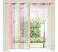 BEIMEIII Tenda a fili a pannello, 2 pezzi, 100 x 200 cm, con glitter, paravento con uccelli, decorazione per finestra, porta, soggiorno, camera da letto, ufficio (Muticolor)