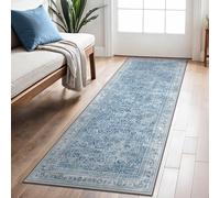 BEIMO Tappeto Salotto Vintage, Tappeti Ingresso 3 Metri, Tappeto Cucina Antiscivolo Lavabile, Tappeti Salotto Pelo Corto per Camera Da Letto, Corridoio, Soggiorno, Sala, Blu Marino, 80x300cm