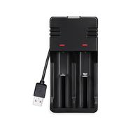 Beimus 2Bay - Adattatore di ricarica per batteria da 3,7 V per batterie 18650, 26650, 14500, 10440, 16340, 21700, 18500