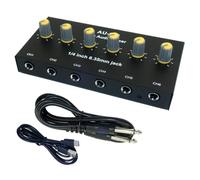 Beimus 6.35mm Mixer Microfono Strumento Amplificatore Ingresso Multiplo con Controllo Volumi Indipendentemente Integrato