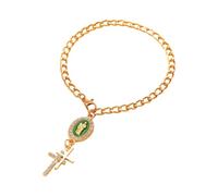 Beimus Bella Religiosa Gioielli Da Polso Croci Fascino Dazzling Zircone Pietre Lega Texture per Le Donne Alla Moda Catena Della Mano Alla Moda, Misura unica, come descritto