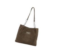 Beimus Borsa a tracolla creativa in velluto a coste da donna, grande capacità, per lo shopping e le esigenze quotidiane della moda quotidiana borsa per la spesa quotidiana, Verde, Medium