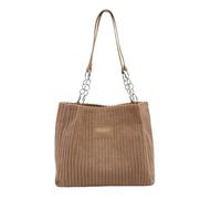 Beimus Borsa a tracolla creativa in velluto a coste da donna, grande capacità, per lo shopping e le esigenze quotidiane della moda quotidiana borsa per la spesa quotidiana, cachi, Medium