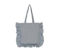 Beimus Borsa a tracolla increspata a scacchi alla moda Borse per la spesa dal design ergonomico con ampi spazi interni borsa in cotone alla moda, Verde, One Size