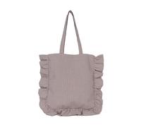 Beimus Borsa a tracolla increspata a scacchi alla moda Borse per la spesa dal design ergonomico con ampi spazi interni borsa in cotone alla moda, cachi, One Size