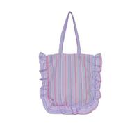 Beimus Borsa a tracolla increspata a scacchi alla moda Borse per la spesa dal design ergonomico con ampi spazi interni borsa in cotone alla moda, Viola, One Size