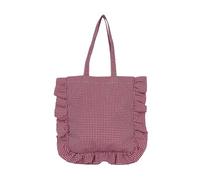 Beimus Borsa a tracolla increspata a scacchi alla moda Borse per la spesa dal design ergonomico con ampi spazi interni borsa in cotone alla moda, Rosso, One Size