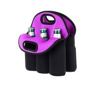 Beimus Borsa da donna, confezione da 6 bottiglie di birra isolate per bottiglie di birra da 330 ml con manico, Viola