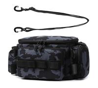 Beimus Borsa da pesca con tasche multiple Borsa da trasporto per attrezzi da pesca all'aperto portatile Borsa impermeabile in tessuto Oxford a spalla, Grigio, Size about 23x16x11cm/9.06x6.3x4.33inch