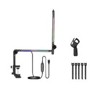 Beimus Braccio del microfono con luce multi direzionale regolabile da tavolo Mic Stand microfono resistente