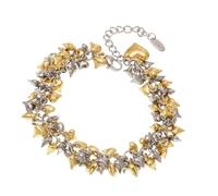 Beimus Ciondolo a forma di cuore alla moda in acciaio inox resistente alle allergie, gioiello per lei, elegante accessorio a strati moderno a forma di cuore, Misura unica, come descritto