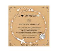 Beimus Crocifisso regolabile leggero design classico per uomo donna confortevole lega multi sfera ciondolo catena da polso, Misura unica, come descritto