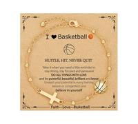 Beimus Crocifisso regolabile leggero design classico per uomo donna confortevole lega multi sfera ciondolo catena da polso, Misura unica, come descritto