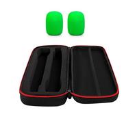 Beimus Custodia per microfono, doppia scatola da viaggio per microfono portatile, con parabrezza, accessorio per karaoke, canto, Verde