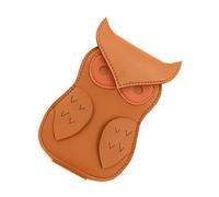 Beimus Custodia per plettro per chitarra, custodia per plettri per chitarra, in pelle PU, organizer per plettri, Marrone chiaro, 17*11cm