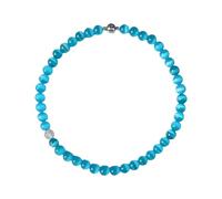 Beimus Elegante collana con perline a forma di cuore blu occhio di gatto che simboleggia amore e tenerezza per donne alla moda casual, 45cm, Liuli