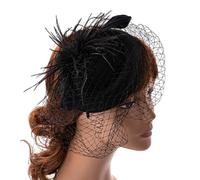 Beimus Fermagli per capelli, fascinator da donna, fascia per pillbox, cappello da cocktail, tea party, cappello fascinator velo in rete