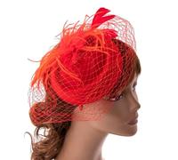 Beimus Fermagli per capelli, fascinator da donna, fascia per pillbox, cappello da cocktail, tea party, cappello fascinator velo in rete