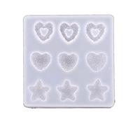 Beimus Fermagli per capelli, per stampi creativi in resina epossidica a forma di orso, stella, cuore, stampo C