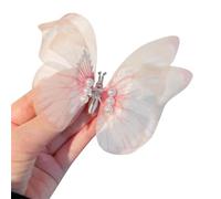 Beimus Fermaglio per capelli, farfalla agitante a forma di ninfa, con perle, orna fermagli per capelli, accessori per foto, ornamenti per capelli da donna, perle fatate