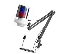 Beimus Microfono USB da gioco frequenza 30Hz~16kHz per PC con braccio braccio e illuminazione a LED per Immersive