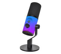 Beimus Microfono USB Per Gioco PC Karaoke Voice Mic Con Illuminazione Dinamica Colore Controllo del Suono Regolabile Microfono USB Con Illuminazione Personalizzabile