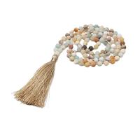 Beimus Mindfulness Collana gioielli perline lunghe nappe collana 108 perline di preghiera per meditazione e braccialetto alla moda, Diameter 6mm, Perline in lega di poliestere