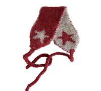 Beimus Moderno Millenniumbug Ispirato Star Ear Protector Morbido Interlacciato Isolatori Tutti Epoche Wilderness Expeditions Cold Security Interlacciato Star Ear Isolatori, Rosso e grigio., Taglia