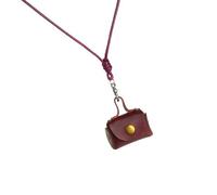 Beimus Sacchetti vintage in pelle robusta per auricolari e monete, piccoli disegni lunghi per donne alla moda, Rosso, 5.2x3.6cm