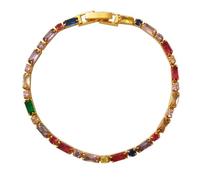 Beimus Sofisticato stile retrò quadrato e rotondo diamanti colorati Ensemble gioielli accessori gioielli retrò, One Size, come descritto, come descritto