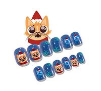 Beimus Unghie a pressione, per Halloween, per gatti, streghe, scope, unghie a pressione per bambini e adulti, indossabili a pressione, per unghie corte e quadrate