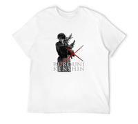 BEINENG Rurouni Kenshin The Movie Battousai T-Shirt Graphic Tee Printed Top for Mens White M